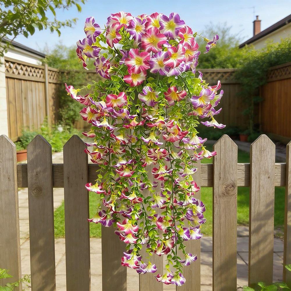 Accessoires Plante Grimpante Belle de Jour Réaliste Guirlande de Plantes Multicolore Ornement à Suspendre au Mur