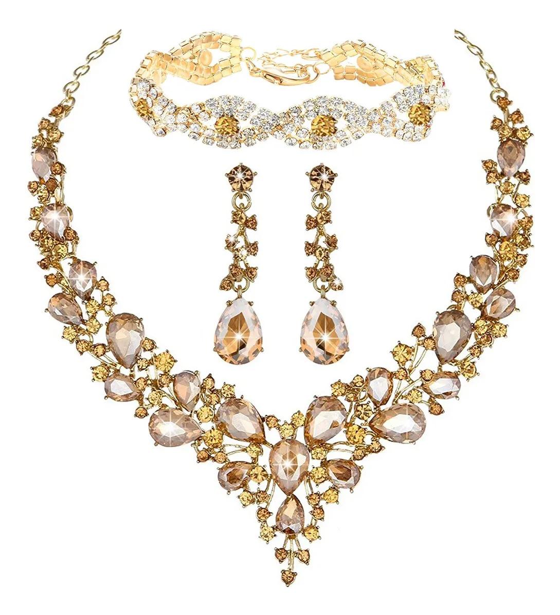 

European and American Retro Design Sense Luxury Bridal Wedding Necklace Earrings Bracelet Set Women s Birthday Party Accessories 2026 45CM