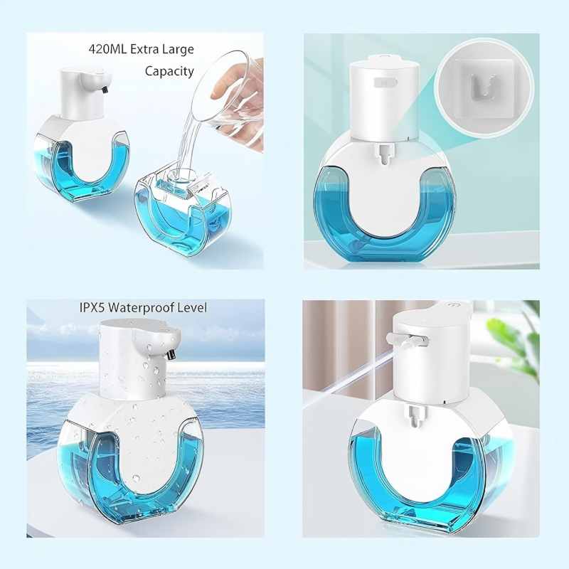 420ML Wall-Mounted 4Levels Adjustable Touchless Automatic Sense Soap Dispenser Intelligent Hand Sanitizer Pump Washing Machine