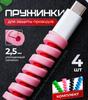 Durable Spiral Cable Protector 4 Pack for Charging and Data Cables Flexible Anti-Break Sleeve for Electronic Device Cord Management