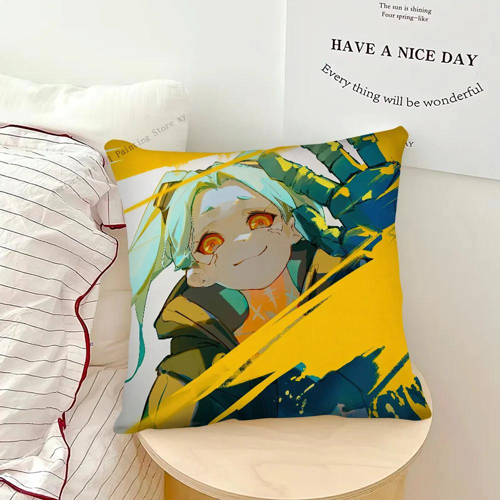 Cyberpunk Edgerunners Anime Rebecca Pillow Case Fashion Square Pillowcase Bedroom Sofa Room Ins Decoration Leisure Cushion Cover
