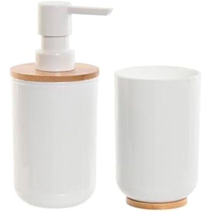 Ensemble de Salle de Bain - HOME ESPRIT - Multicolore - Bambou - Polystyrène - 7 x 7 x 16 cm