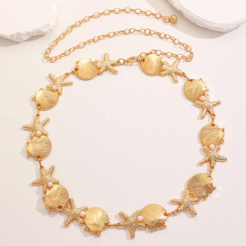 Vintage Oval Craved Metal Waist Chain For Women Retro Style Exquisite Gold Color Plated Belt Chains Fashion Body Jewelry Gifts