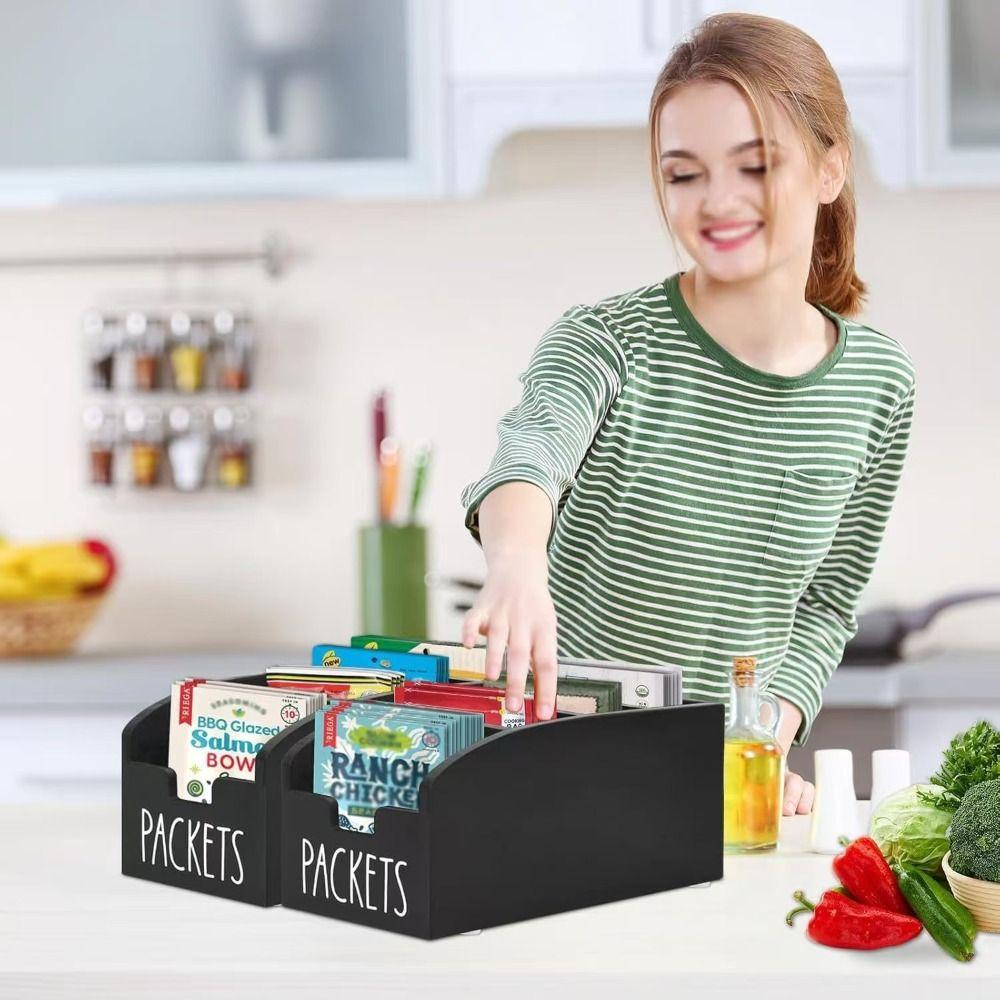 

Compact Seasoning Tea Holder Frame Wooden Cereal Preservation Storage Box for Kitchen Accessories