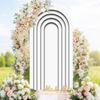 6.56ft Arched Fabric Background Covering Wedding Ripple White Arched Decorative Banner for Birthday Parties, Bridal Showers