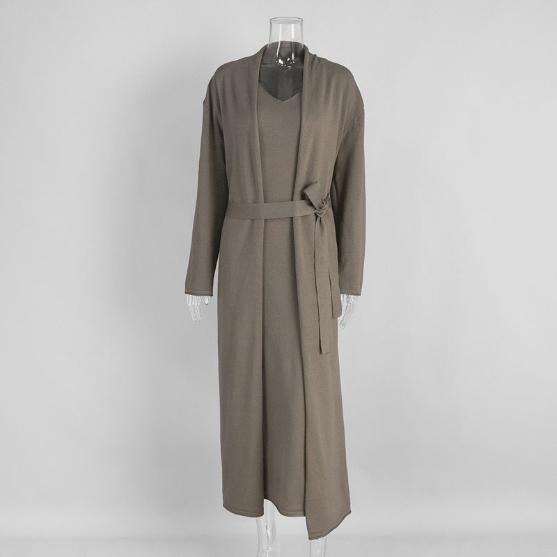 French style Ins Style Fashion Temperament Knit cardigan Sling Dress Cover up Set Knitted Dress Set