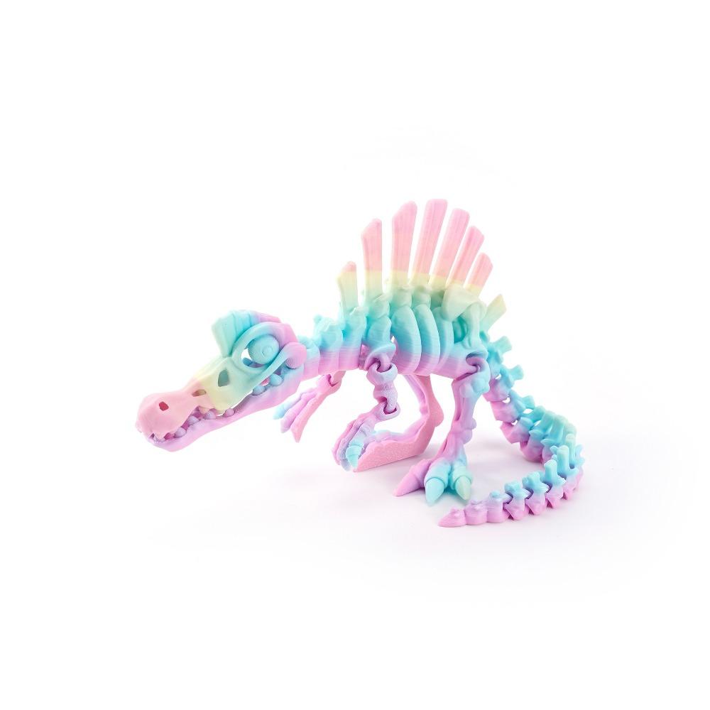 Multi-Color 3D Printed Echinosaurus Dinosaur Mini Size Bone Model Movable Dragons Figurine Movable Joints Desktop Craft