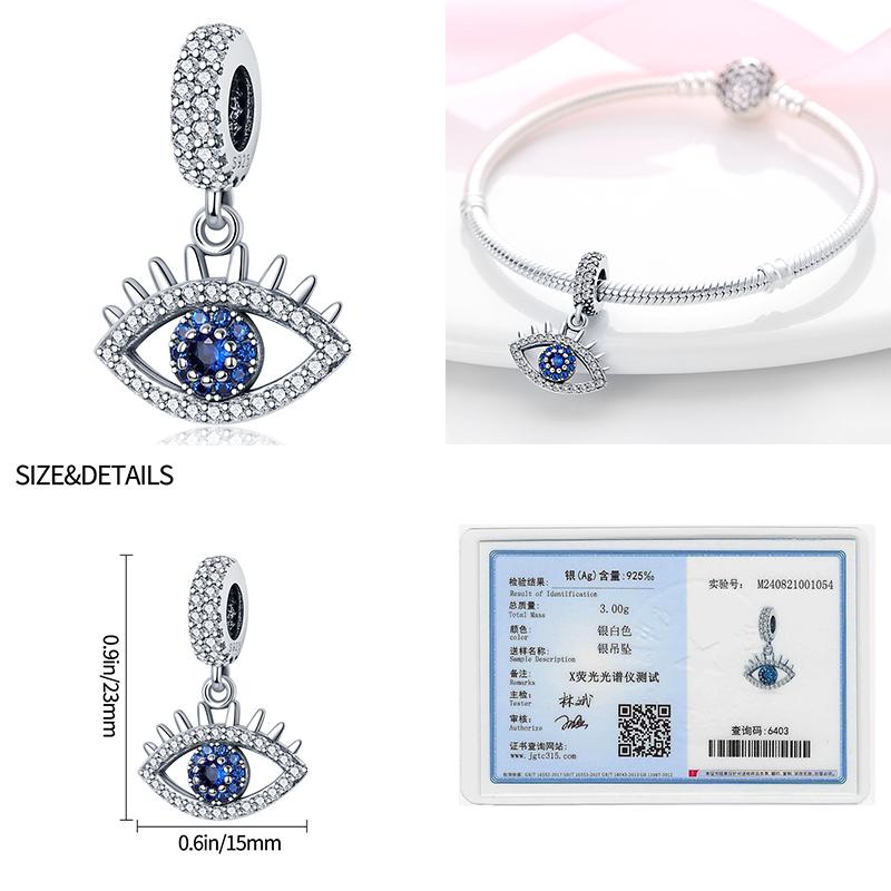 Newcopper Sparkling Zircon Devil'S Eye Horus' Eye Best Wishes Lucky Charms Beads Fit Pan Original Bracelets Diy Jewelry