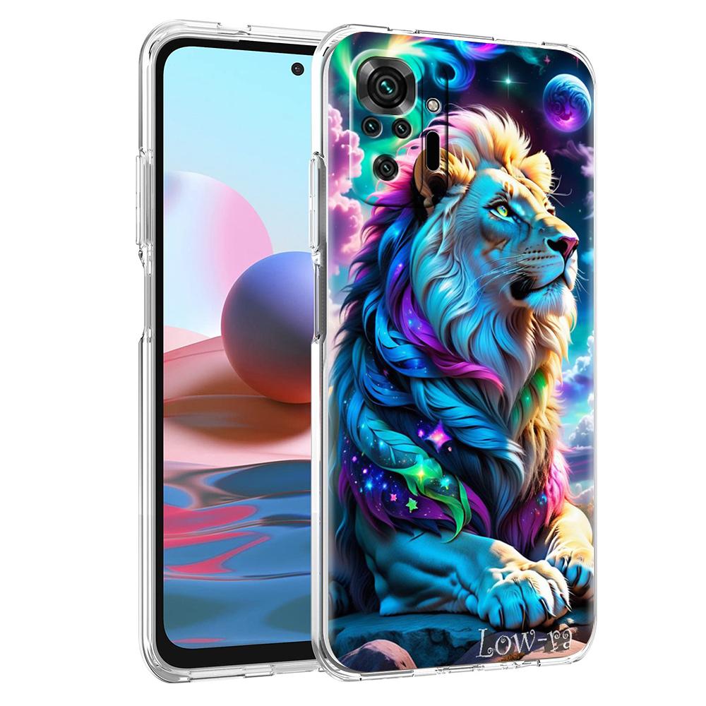 Colorful Lion Transparent Phone Case for Redmi 13C 12C 10C Note 13 12 11 11T K40 Gaming Plus Pro 4G 5G Soft Cover Shell Capa Bag