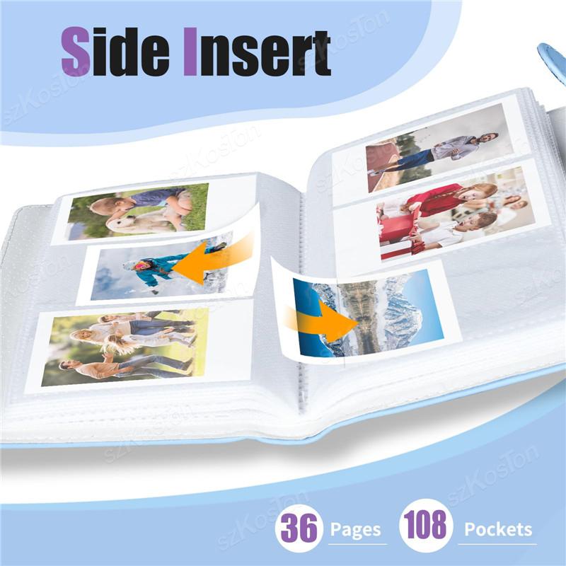 Portable 3 inch PU Leather Cover 108 Sheets Film Photo Album For Fujifilm Instax Mini 12 for Collection Ticket Card Book