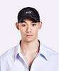 51Peosenteu Shiny White Logo Embroidery Cap - Black