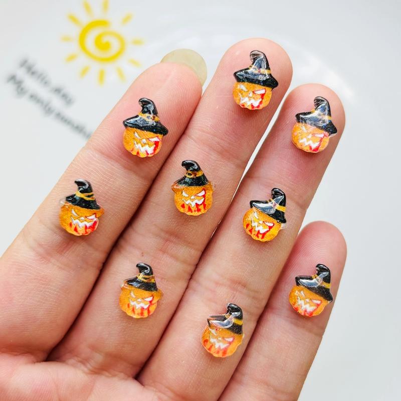 50Pcs Cartoon Gothic Halloween Style Horror Art Pumpkin Head Flat Back Resin Scrapbooking Jewelry Decoration Accessorie A37