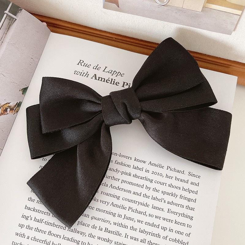 Satin solid color bow hair clip women Korean fashion duckbill clip hair clip hair accessories