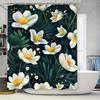 Floral Dark Green Bath Curtain Waterproof Decorative Shower Curtain In White Yellow Colors Modern Home Decor Accessories (180X24