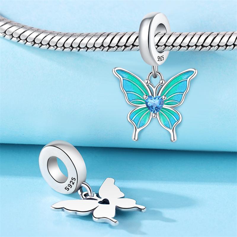 Authentic copper Bead Charms Pendant Christmas Penguin Lucky Feather Blue Sailboat Charm Bracelets Diy Jewellery Making