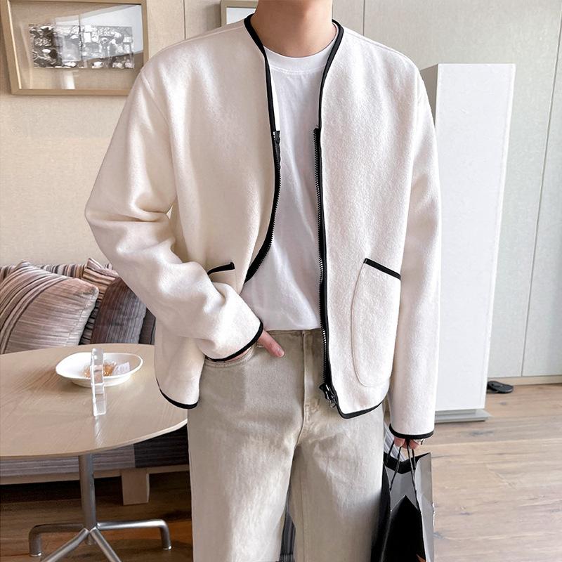 Giacca Xiaoxiangfeng da Uomo Primavera e Autunno Stile Coreano Larga Casual di Alta Gamma Top Corto da Uomo