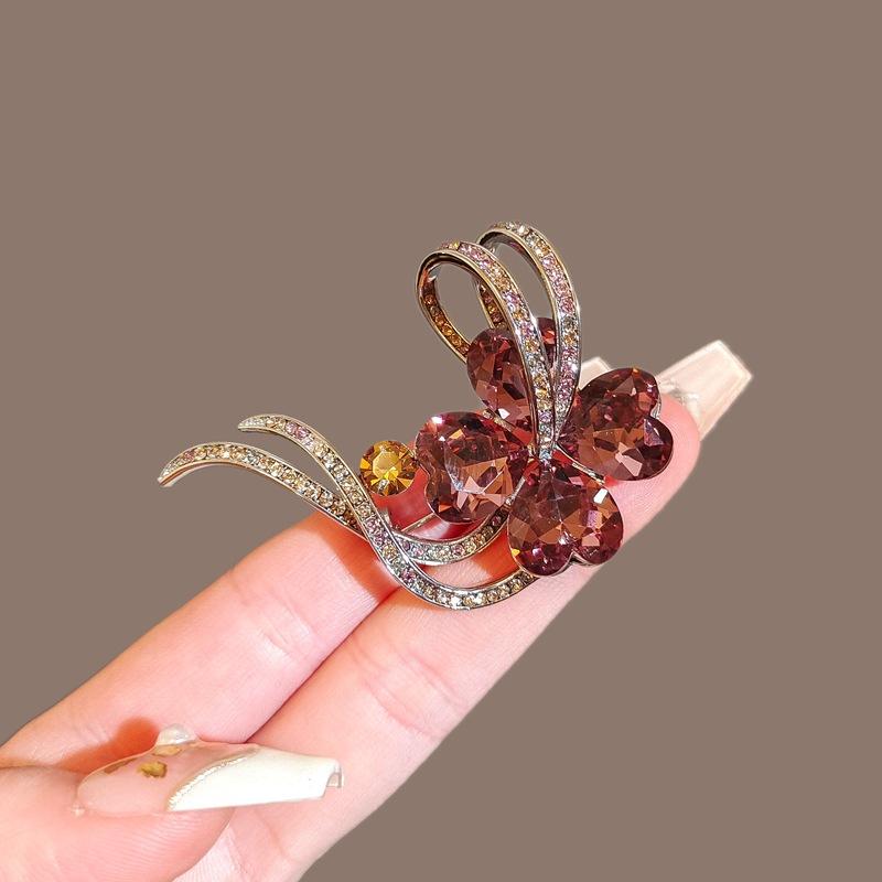 Ancient style auspicious clouds peony flower brooch elegant temperament high-end fashion corsage cheongsam Hanfu suit pin accessories