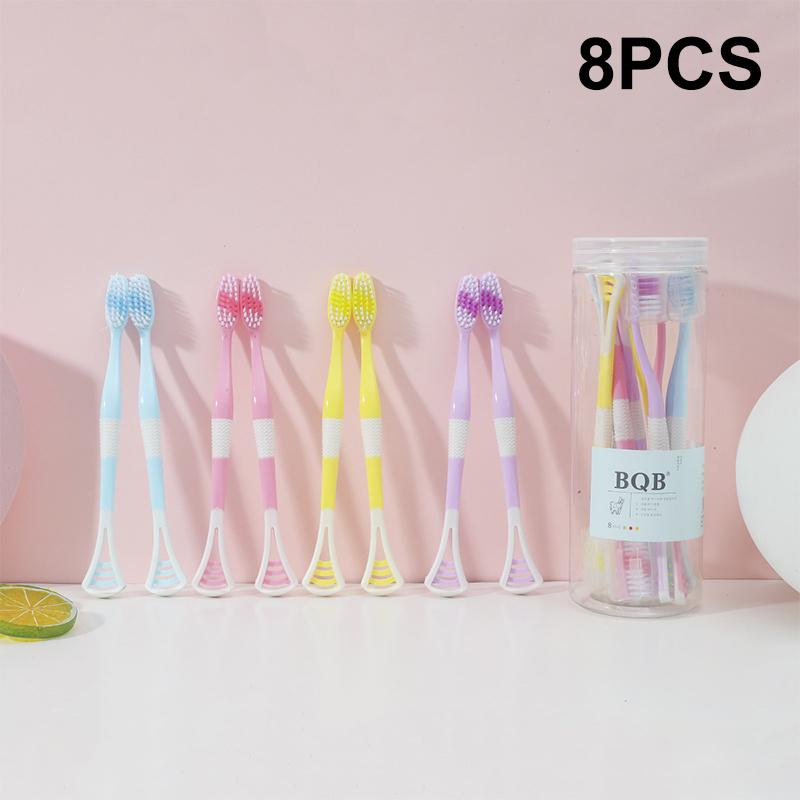 Double Head Toothbrush And Tongue Scraper Set Reusable Oral Cleaning Brush for Fresh Breath Oral Hygiene Care