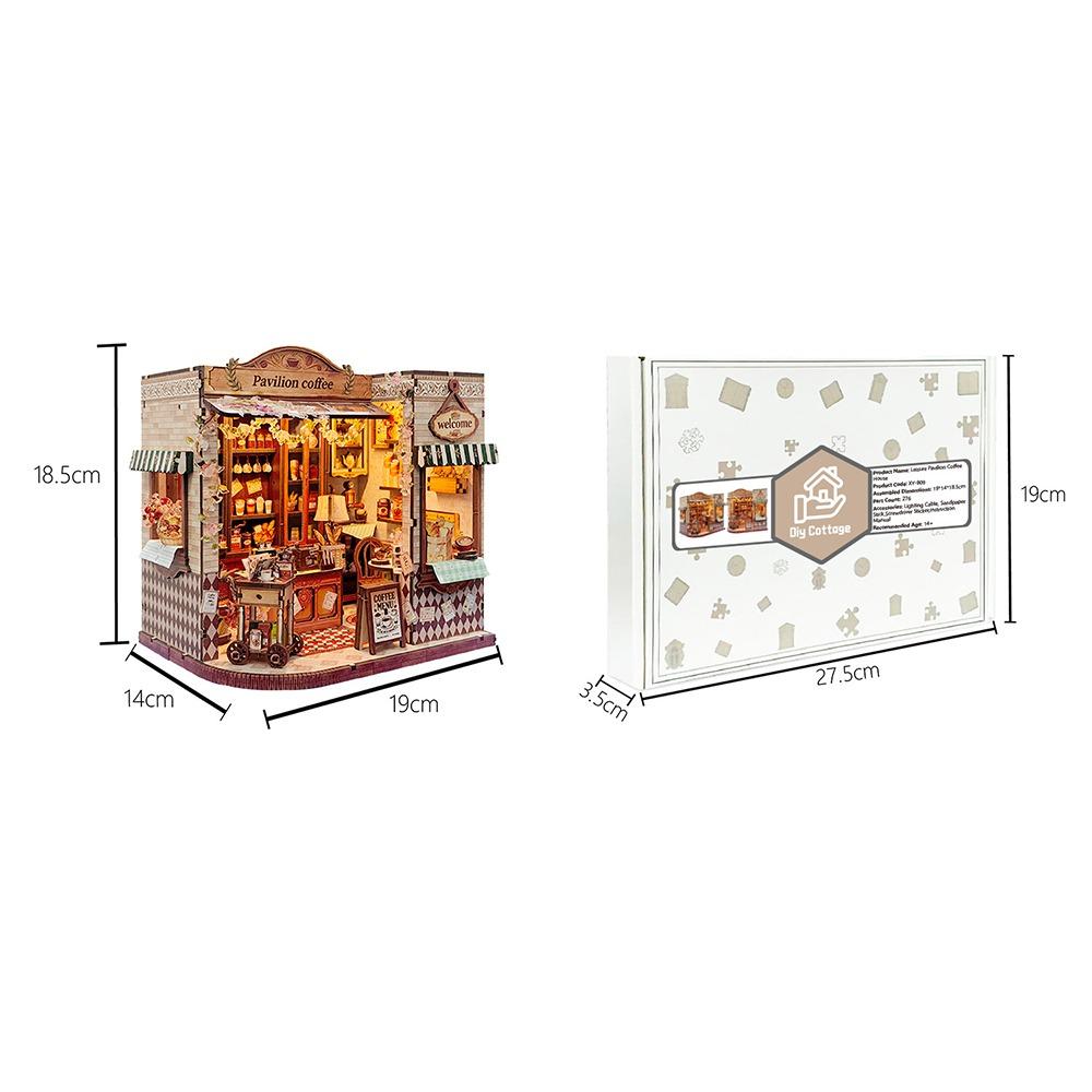 DIY Mini Dollhouse Kit LED Light 3D Puzzle Building Model Craft Wooden Miniature House Adult