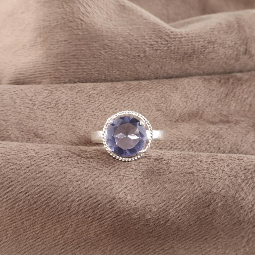 Iolite Jewelry, Handmade Gemstone Ring, 925 Solid Sterling Silver Ring Spiritual Jewelry, For Engagement Gift