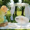 6pcs Elegant White Paper Umbrellas with Wooden Handles Wedding Decor Photo Props DIY Crafts Party Events Supplies Painting Decor