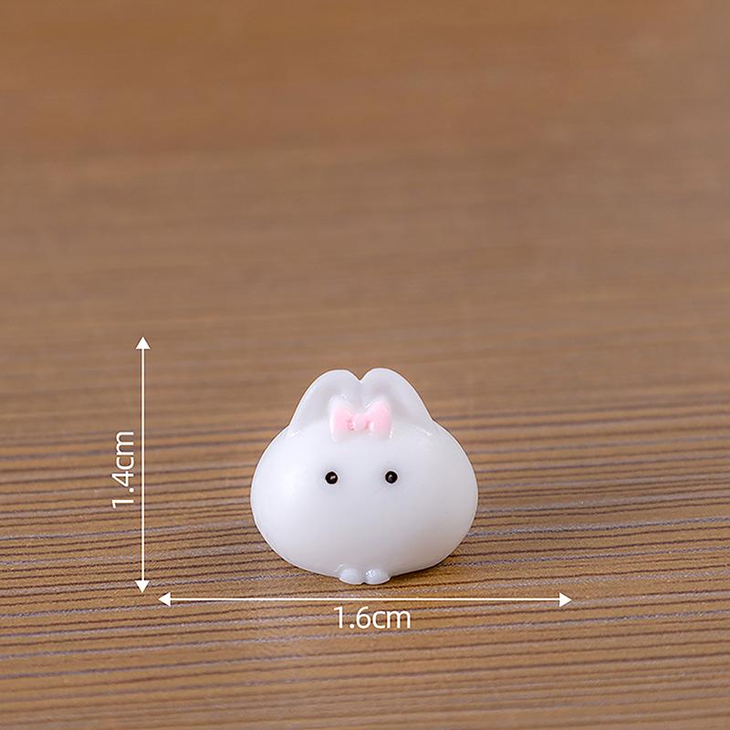 

Cute Figurines Miniature Cartoon Animal Rabbit Cat Resin Ornament Micro Landscape Kawaii Desk Accessories For Home Decoration