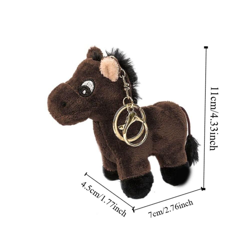 Hanging Decoration Plush Horse Keychain Stuffed Animal Little Horse Keychain  Bag Pendant
