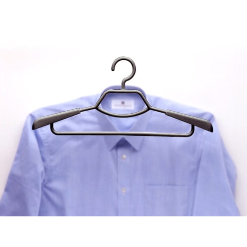 Shape-retaining shirt hangers, set of 10 (black)