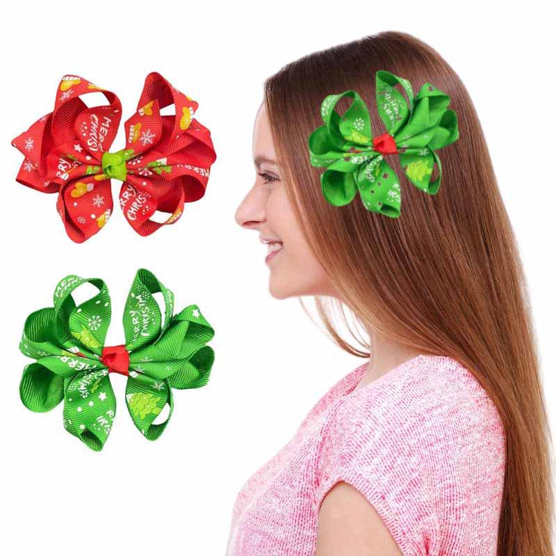 Świąteczny płatek śniegu, kokarda na drzewko, spinka do włosów dla dziewczynek - świąteczne nakrycie głowy