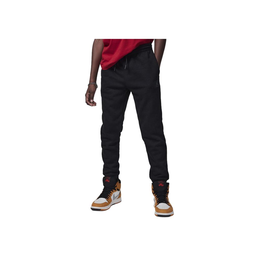 Jordan Flight MJ Lace Smooth Soft Comfortable Solid Color Simple Casual Pants Kids Bottoms Black HQ7153-010