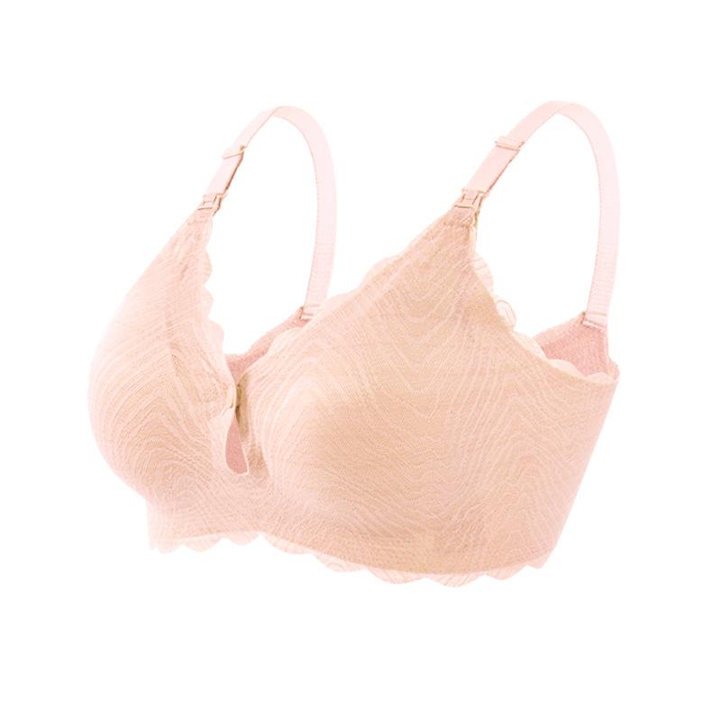 

Бесшовный кружевной бюстгальтер для беременных, подходящий для беременности, послеродового периода, кормления грудью и бесшовного кормления 2XL абрикосовый