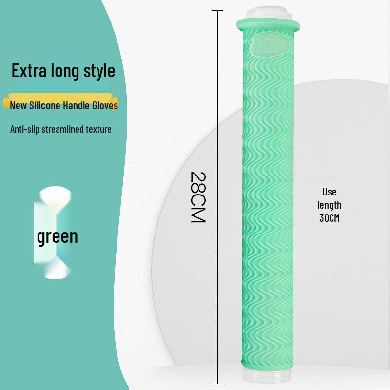 Thickened Soft Silicone Anti-Slip Rod Handle Cover with Grip and Stopper for Fishing Rods