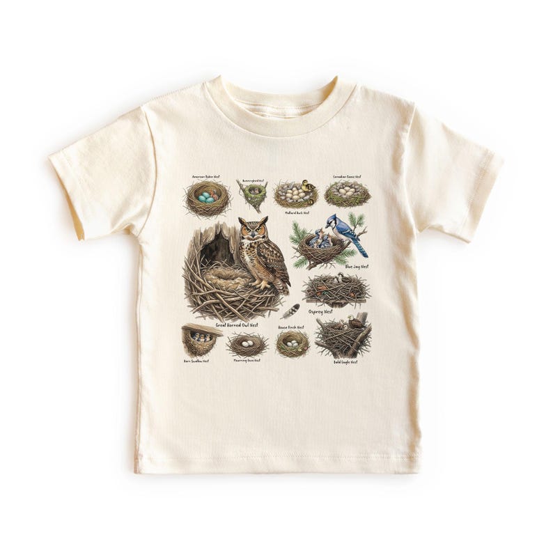 Educational Birds Nest Identification Field Guide Toddler Adult Toddler T-Shirt 120
