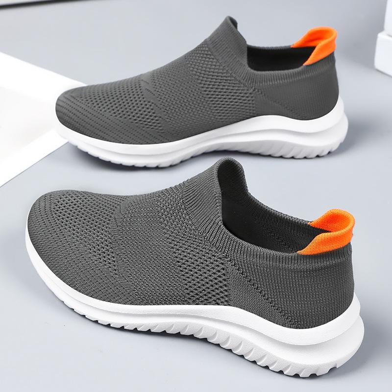 Women's shoes new fly-woven breathable casual shoes light mouth lightweight single shoes soft sole comfortable net shoes solid color simple shoes wom