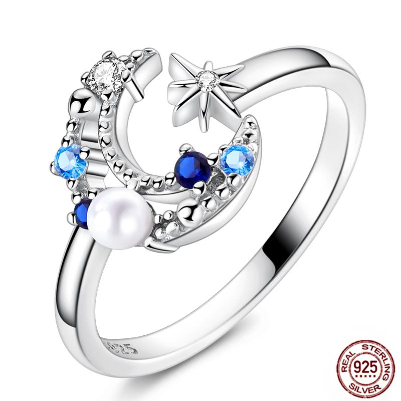 Luminous Firefly 925 Silver Ring Sparkling Rainbow Color Heart Wishbone Flower Original Rings For Women Wedding Jewelry