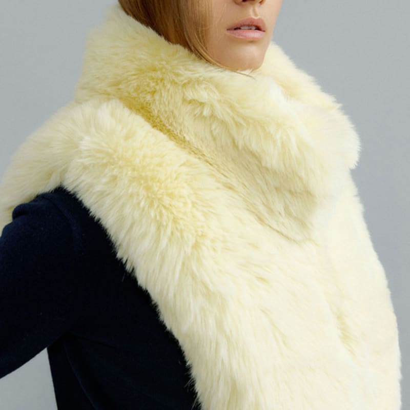 molliolli FLO fur dicky muffler [pear sorbet]