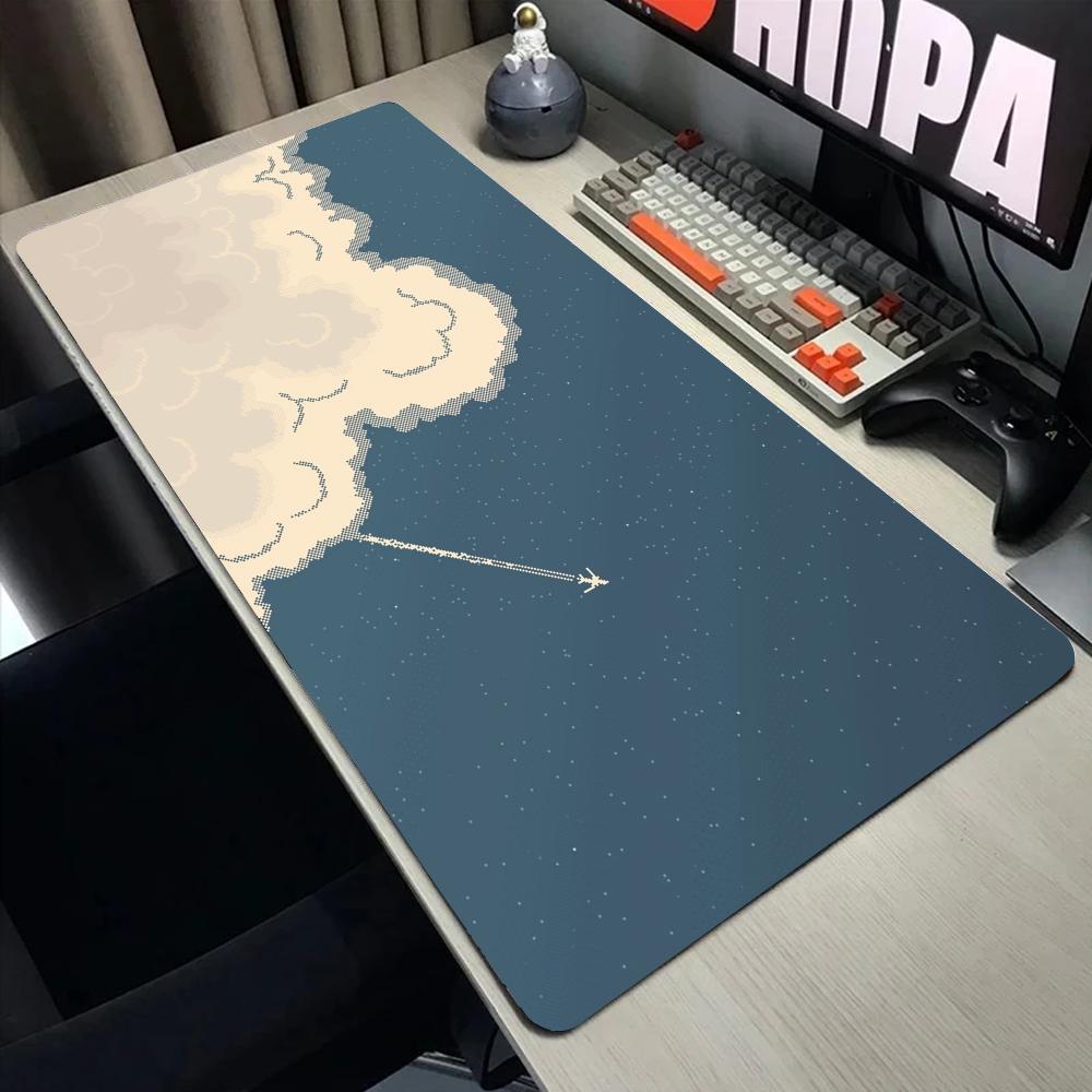 Pixel Sky Mouse Pad Large Computer Office Game Table Mats XXL Rubber Antislip Gaming Keyboard Mousepads Long Desk Pads