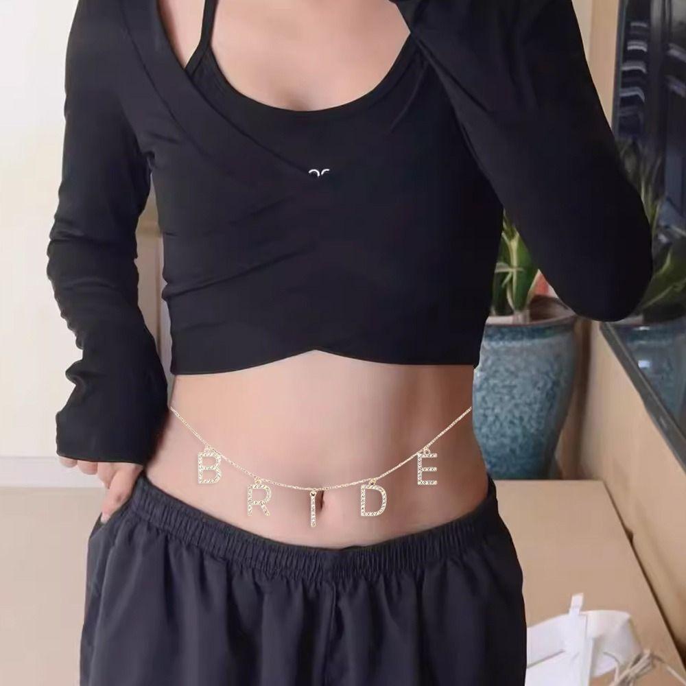 Water Diamond Diamond Waist Chain Niche Design Navel Chain New Summer Waist Chain  Daily Use