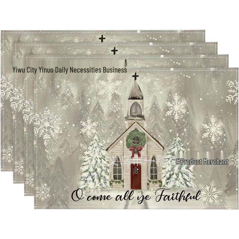 2024 Christmas Linen Table Mats - Washable, Stain-Resistant, Heat-Resistant with Snowflake & Santa Designs