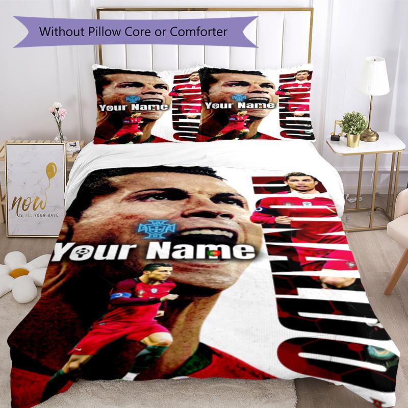 Cristiano Ronaldo Duvet Cover Set Perfect For Guest Room Machine Washable Perfect Gift For Friends Family