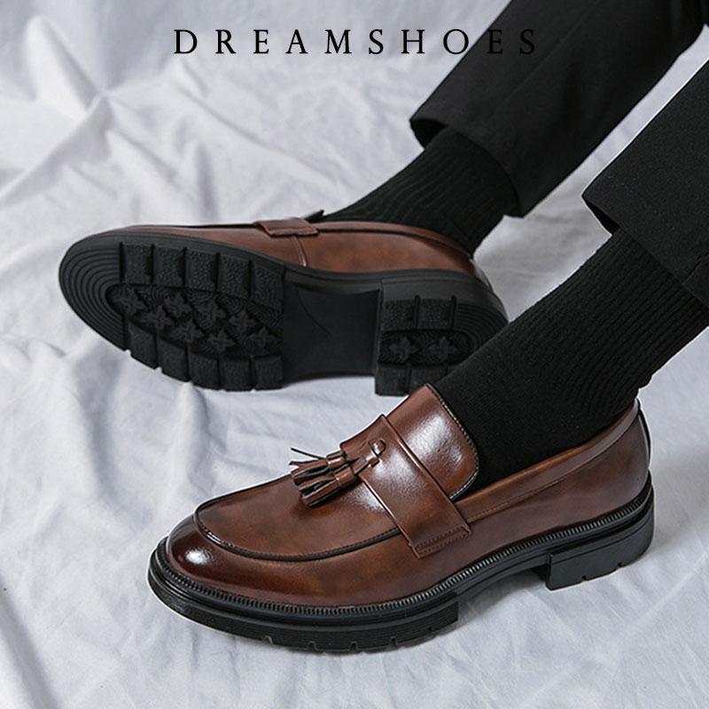 2025 Shoes Men Soft Moccasins Men Loafers High Quality Leather Tassel Shoes Mens Flats Driving Shoe Plus Size 46