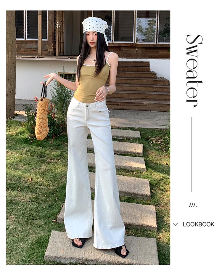 American-Style Low-Rise Stretchy Micro-Flare Jeans for Women - 2026 Spring Collection, Loose Fit Bell Bottoms