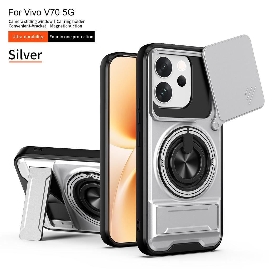 For Vivo V70 Elite Case Vivo V70 Cover VIVO V70 Phone Case Magsafe Magnetic Fold Holder Military Armor Camera Protection Cover