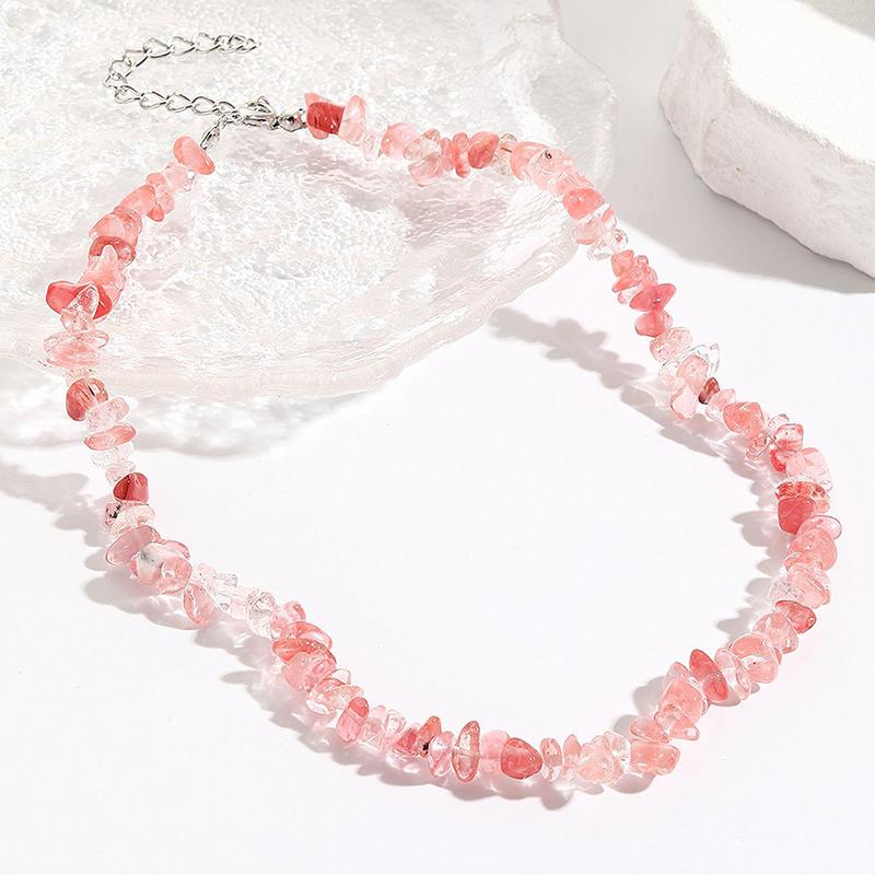 Naure Stone Turquoises Beaded Choker Necklace For Women, Irregular Bohemian Healing Choker Jewelry