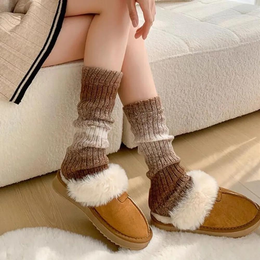 Hollige Fomi Bear Gradient Knit Leg Warmer Socks brown