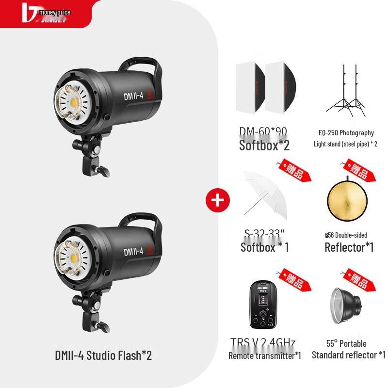 JINBEI DMII-400W Studio Flash Light DMII-4 Dual Kit