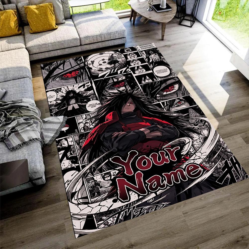 Naruto Character Customize Your Name Carpet Suitable for Playrooms Entryway Outdoor Living Rooms Antislip Carpet Anime Office Decor