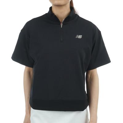 Golf Short Sleeve Mock Neck Sweatshirt for 0 [New Balance] Women's (Stretchy/Suitable Setup) / 012-5164501 010_Black [S]