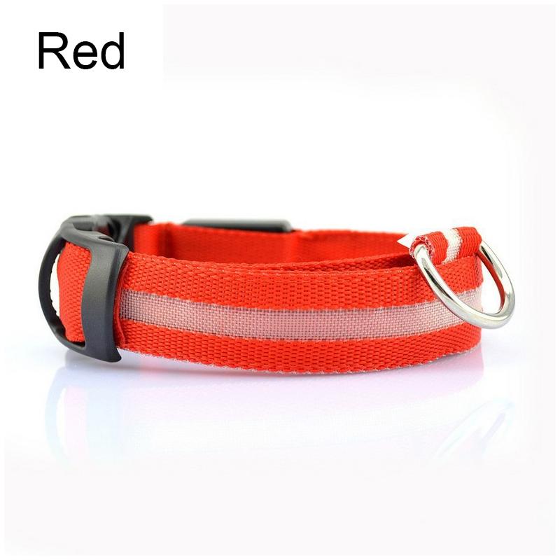 Reflective Nylon LED Pet Dog Collar Safety Night Walking Flashing Glow In The Dark Pet Luminous Dog Accessories Collar
