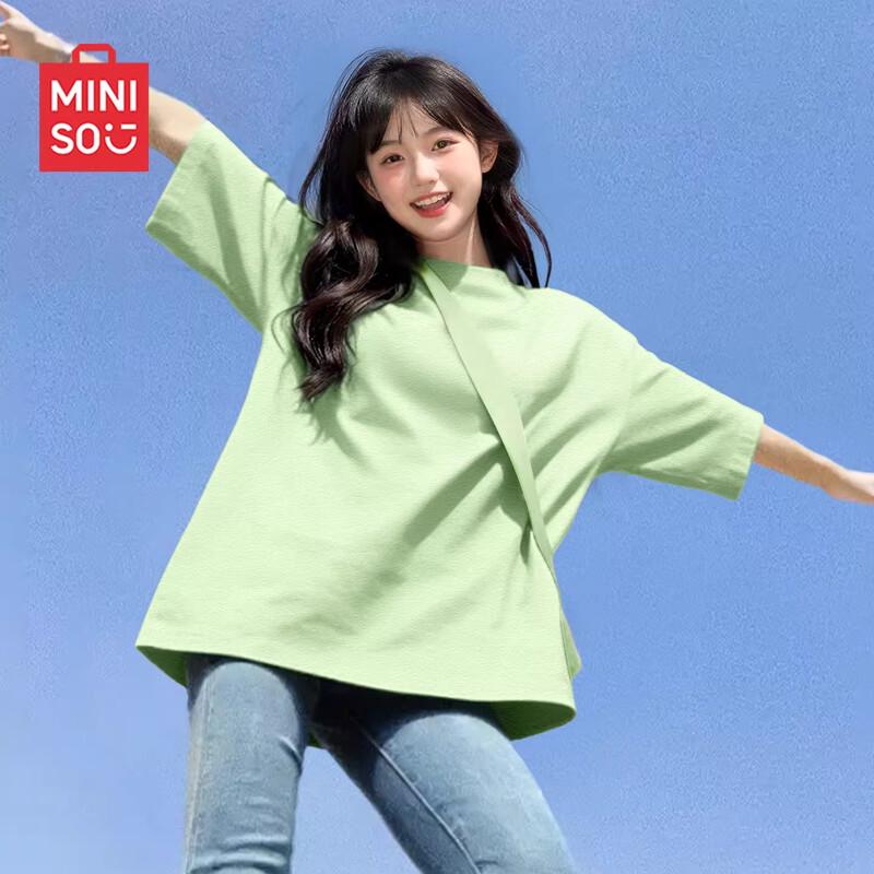 

MINISO Women s 2026 Summer Cotton Loose Short Sleeve T-shirt M
